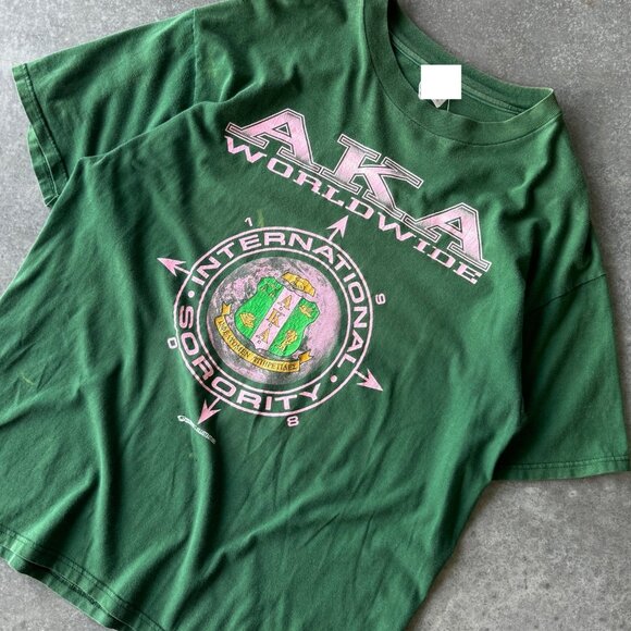 Aka Worldwide Sorority Shirt Sweatshirt Retro Forest Green - Picture 5 of 5